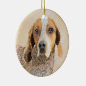 アメリカン・イングリッ絵画グ・ハウンド – Dog Art セラミックオーナメント (右)
