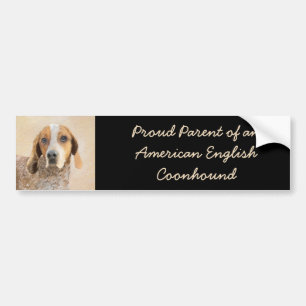 アメリカン・イングリッ絵画グ・ハウンド – Dog Art バンパーステッカー