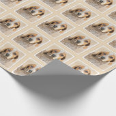 アメリカン・イングリッ絵画グ・ハウンド – Dog Art ラッピングペーパー (角)