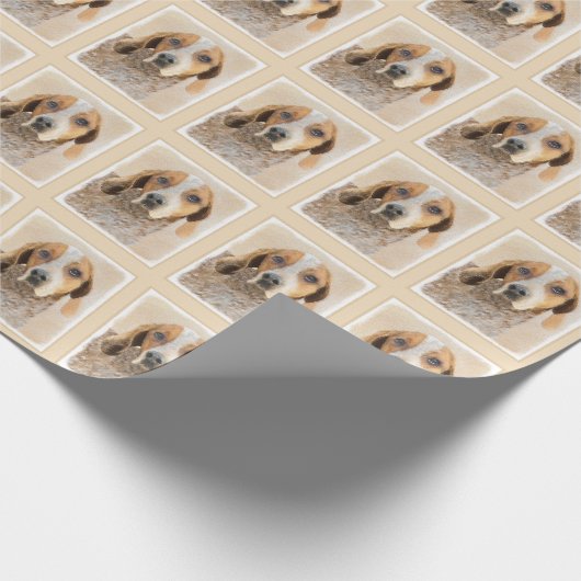 アメリカン・イングリッ絵画グ・ハウンド – Dog Art ラッピングペーパー (角)