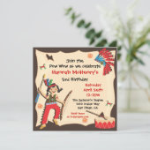 アメリカン·インディアン·ガール·バースデー·パーティーの招待 招待状 (スタンド正面)