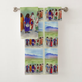 アメリカン・インドお祝いバスルーム・タオル・セット バスタオルセット