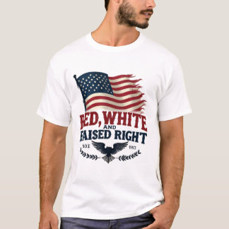 アメリカン・イーグルで赤、白、右に上げる Tシャツ