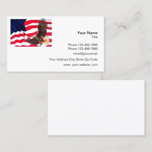 アメリカン·イーグルをテーマにした 名刺 (正面/裏面)