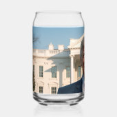 アメリカン・イーグルを肩に乗せたドナルド・トランプ ガラス缶 (正面)