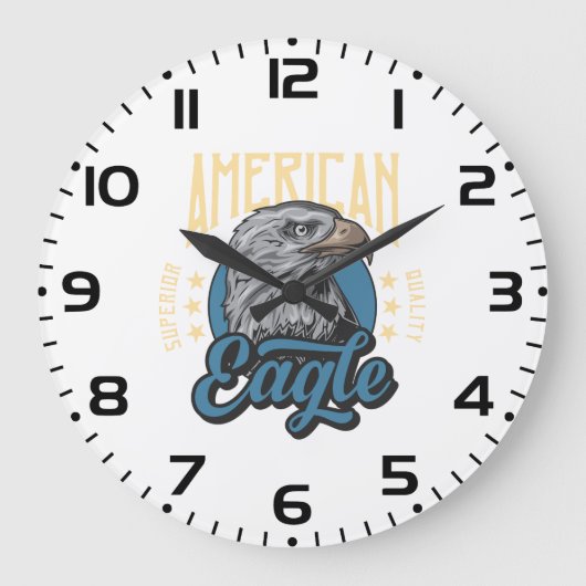 アメリカン・イーグル上質ヴィンテージ愛国心 ラージ壁時計 (正面)