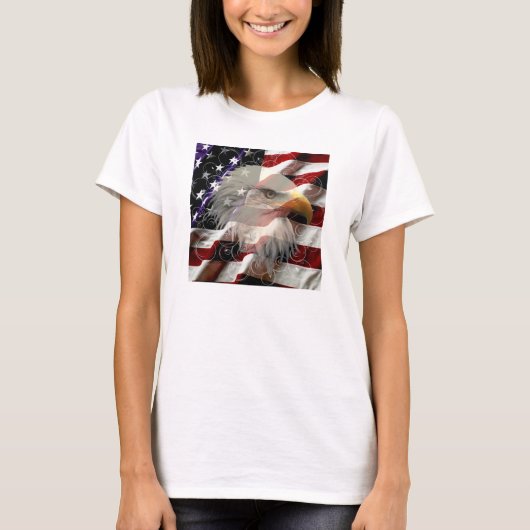 アメリカン・イーグル国旗のシャツ Tシャツ (正面)