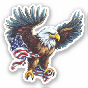 アメリカン・イーグル国旗 シール