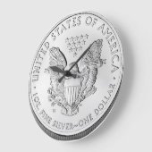 アメリカン・イーグル銀未循環貨幣 ラージ壁時計 (傾斜)