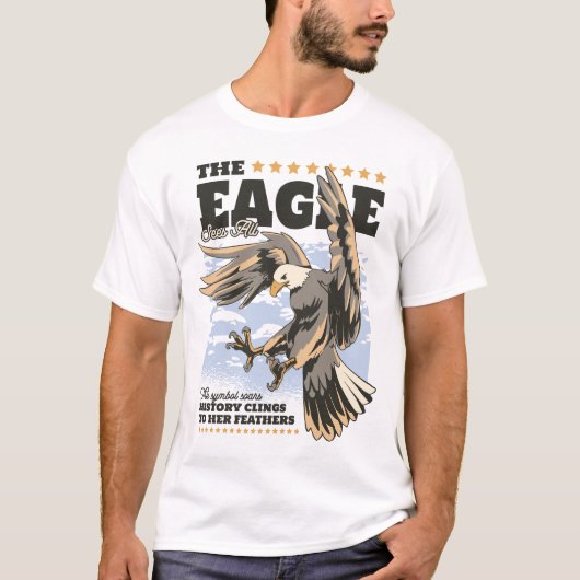 「アメリカン・イーグル」と鷲 Tシャツ (正面)