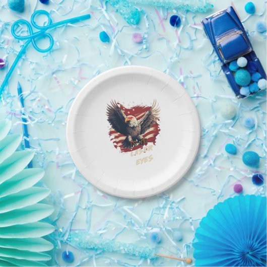 アメリカン・イーグル・ビットコイン・レーザー・アイズ ペーパープレート (パーティー)