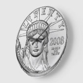 アメリカン・イーグル・プラチナ・リバース・プルーフ・コイン ラージ壁時計 (傾斜)