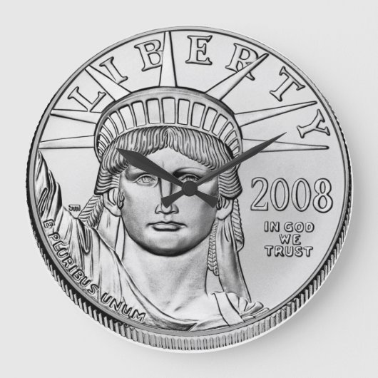 アメリカン・イーグル・プラチナ・リバース・プルーフ・コイン ラージ壁時計 (正面)