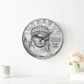 アメリカン・イーグル・プラチナ・リバース・プルーフ・コイン ラージ壁時計 (ホーム)