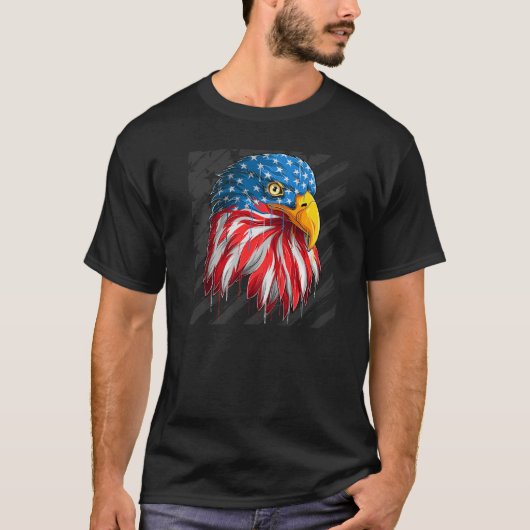 アメリカン・イーグル・ホリデー・アメリカン国旗 Tシャツ (正面)