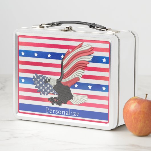 アメリカン・イーグルUSA愛国的スターストライプズ メタルランチボックス (インサイチュ)