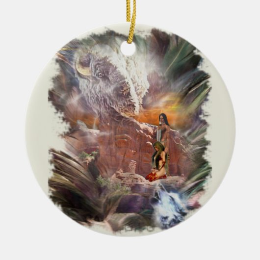 アメリカン・イ結婚ンドのナイト・ヴィネット セラミックオーナメント (正面)