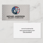 アメリカン・ウェルダー・ロゴ | スチールプレート 名刺 (正面/裏面)