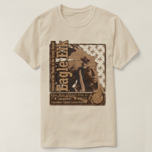 アメリカン・ウォリアー「イーグル・エルク」 Tシャツ (デザイン正面)