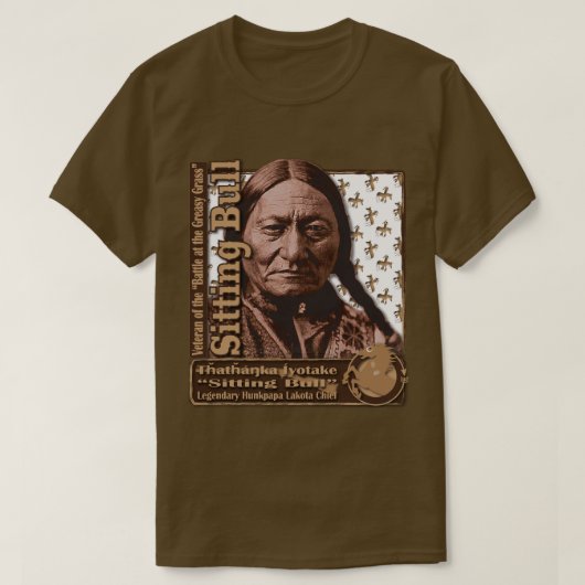 アメリカン・ウォリアー「シッティング・ブル」 Tシャツ (デザイン正面)