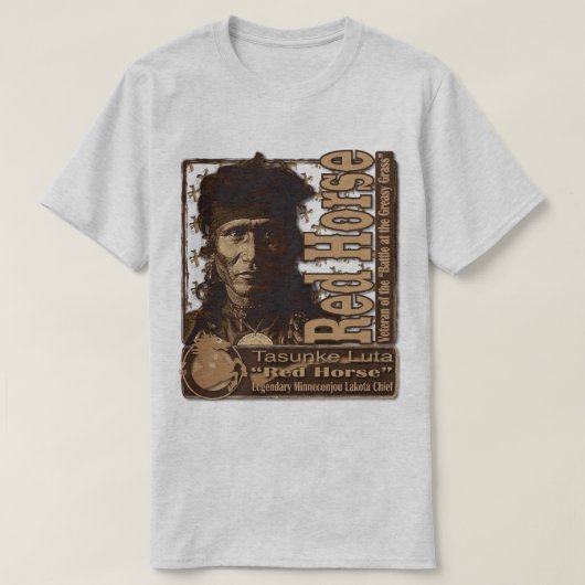 アメリカン・ウォリアー「レッドホース」 Tシャツ (デザイン正面)