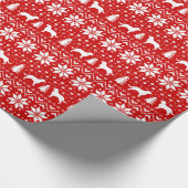 アメリカン·ウォーター·スパニエル犬·ドッグがクリスマスをシルエット ラッピングペーパー (角)