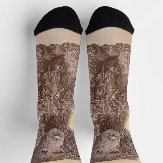 アメリカン・ウォー絵画ト・スパニエル犬ズ – オリジナル・ドッグ・アート ソックス (上部)