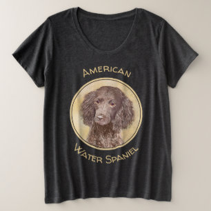 アメリカン・ウォー絵画ト・スパニエル犬ズ – オリジナル・ドッグ・アート プラスサイズTシャツ