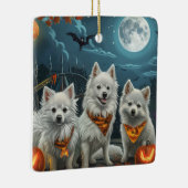 アメリカン・エスキモー不気味ハロウィーン セラミックオーナメント (右)