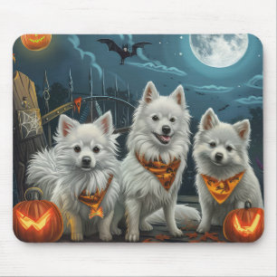 アメリカン・エスキモー不気味ハロウィーン マウスパッド