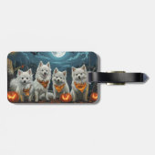 アメリカン・エスキモー不気味ハロウィーン ラゲッジタグ (裏面横)