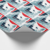 アメリカン・エスキモー犬の政治的希望パロディ ラッピングペーパー (角)