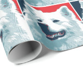 アメリカン・エスキモー犬の政治的希望パロディ ラッピングペーパー (ロールコーナー)