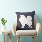 アメリカン・エスキモー犬の犬の毛のシルエット クッション (椅子)