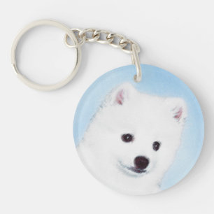 アメリカン・エスキモー絵画・ドッグのオリジナル- American Dog Art キーホルダー