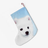 アメリカン・エスキモー絵画・ドッグのオリジナル- American Dog Art スモールクリスマスストッキング (裏面 (吊り時))
