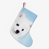 アメリカン・エスキモー絵画・ドッグのオリジナル- American Dog Art スモールクリスマスストッキング (正面 (吊り時))