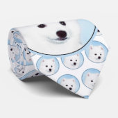 アメリカン・エスキモー絵画・ドッグのオリジナル- American Dog Art ネクタイ (ロール)