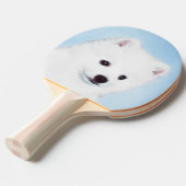 アメリカン・エスキモー絵画・ドッグのオリジナル- American Dog Art 卓球ラケット (正面アングル)