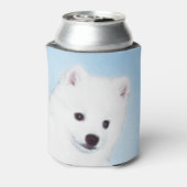 アメリカン・エスキモー絵画・ドッグのオリジナル- American Dog Art 缶クーラー (缶裏面)