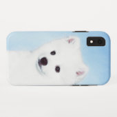 アメリカン・エスキモー絵画・ドッグのオリジナル- American Dog Art Case-Mate iPhoneケース (裏面(横))