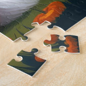 アメリカン・エスキモー・ドッグス・カボチャ・ハロウィンおもしろい ジグソーパズル (側面)