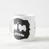 アメリカン・エスキモー・ドッグ・シルエット・エスキーズ・ラブ コーヒーマグカップ (正面左)