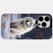 アメリカン・エスキモー・ドッグ 雪の降るクリスマス Case-Mate iPhoneケース (裏面 (横))