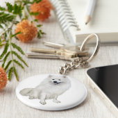 アメリカン・エスキモー・ドッグ(A) キーホルダー (側面)