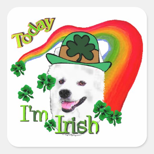 アメリカン・エスキモー・ドッグSt patricks スクエアシール (正面)