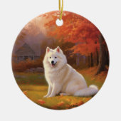 アメリカン・エスキモin紅葉秋インスパイア セラミックオーナメント (正面)