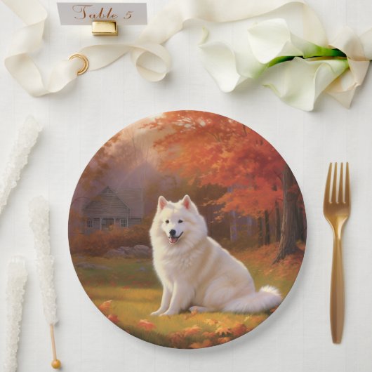 アメリカン・エスキモin紅葉秋インスパイア ペーパープレート (ウェディング)