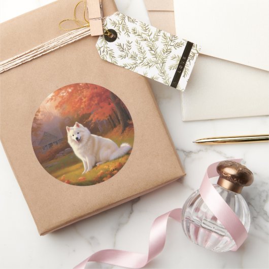 アメリカン・エスキモin紅葉秋インスパイア ラウンドシール (ギフト)