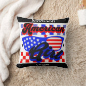 アメリカン・ガール。星とストライプ。サングラス.編集 クッション (ブランケット)